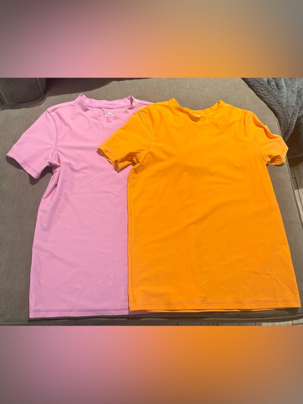 Primary Kids Short-Sleeve Crew Neck Rashguard Rash Guard Purple & Orange Size 14